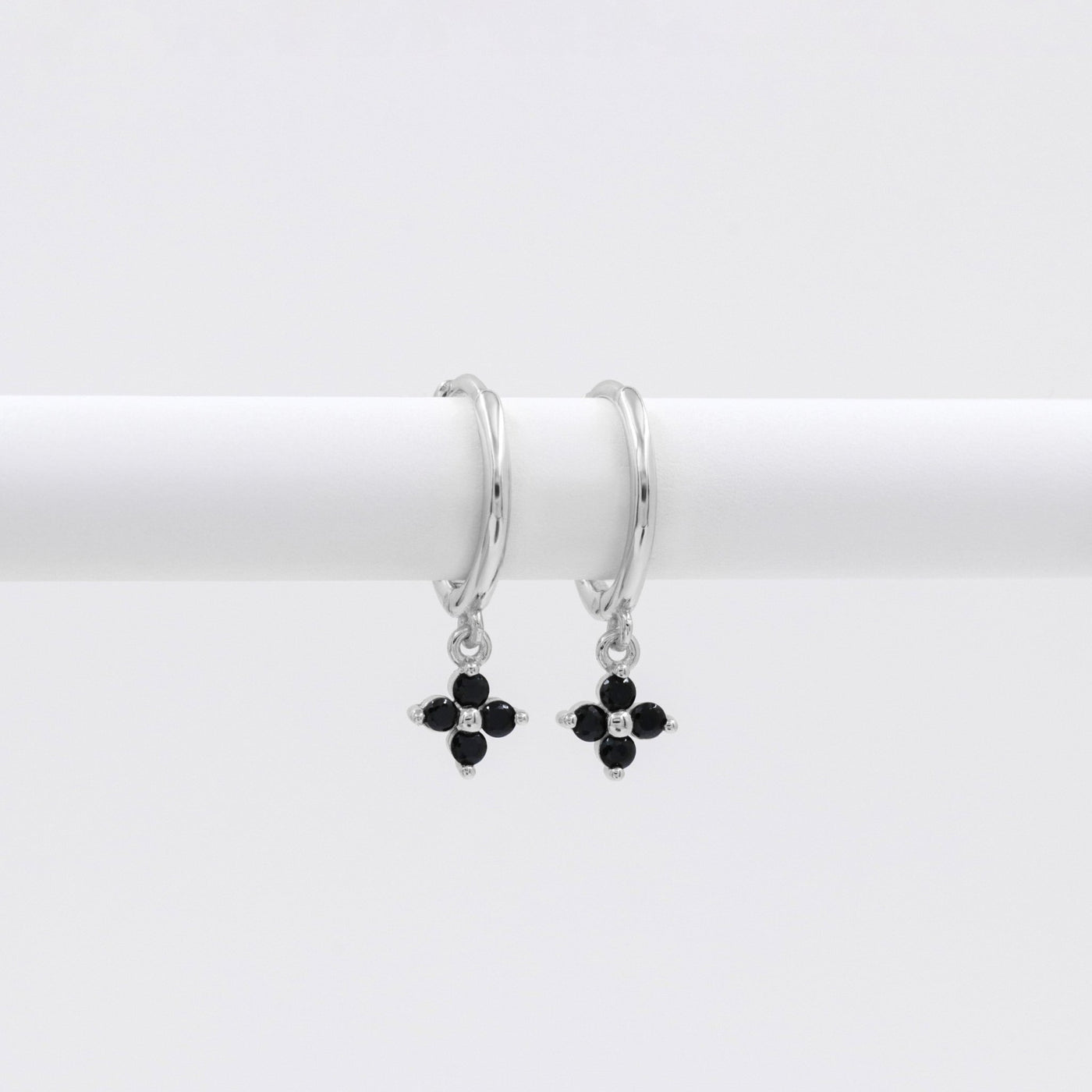 Saba - Puces d'Oreilles - Argent Massif et Diamant Noir Synthétique - Petite Vagabonde