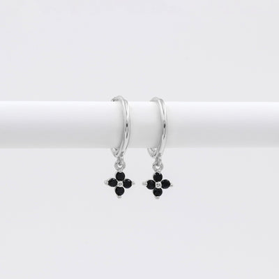 Saba - Puces d'Oreilles - Argent Massif et Diamant Noir Synthétique - Petite Vagabonde