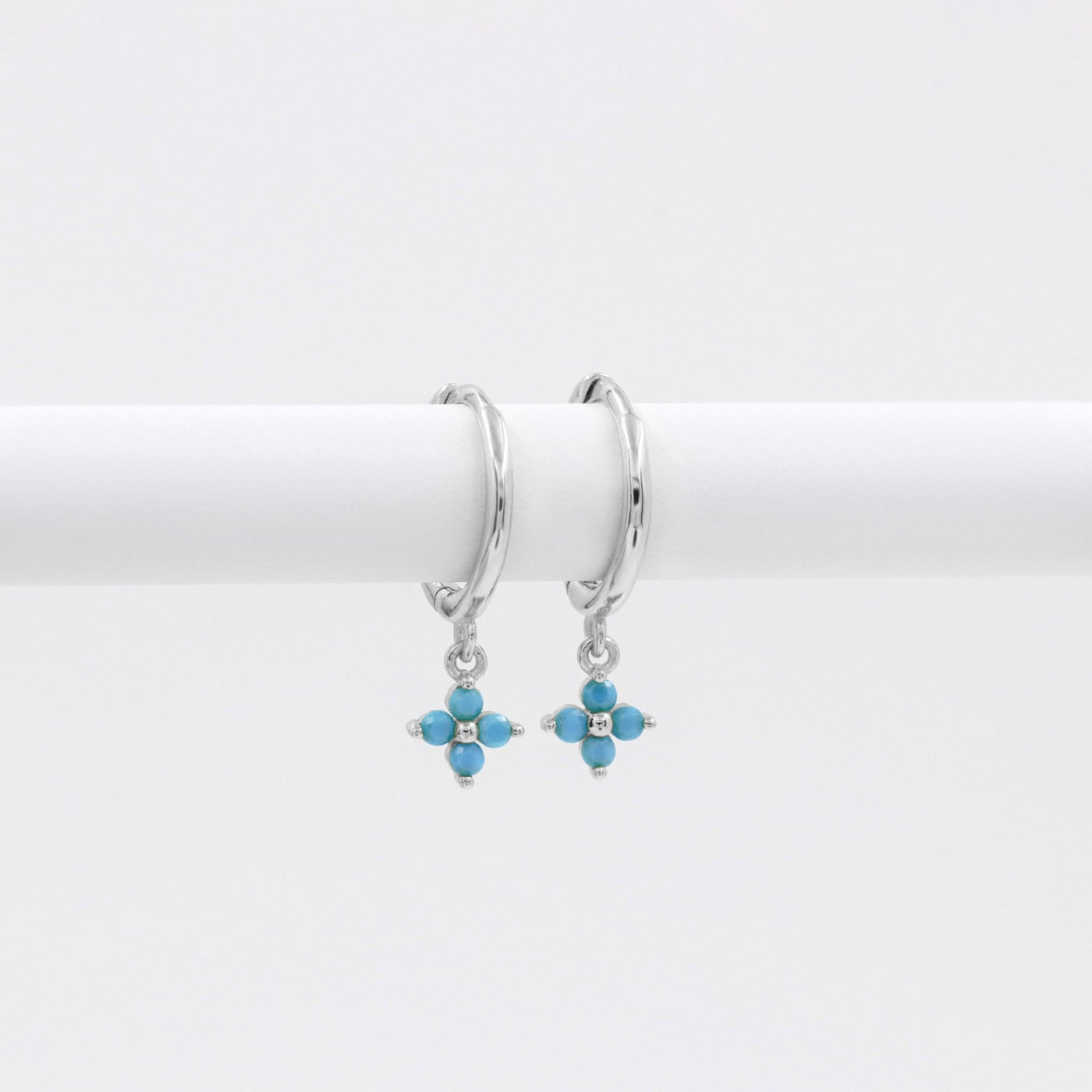 Saba - Puces d'Oreilles - Argent Massif et Turquoise Synthétique - Petite Vagabonde